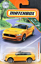 Load image into Gallery viewer, Matchbox 2019 &#39;18 Ford Mustang Convertible Light Orange #4 MBX Road Trip 1/20
