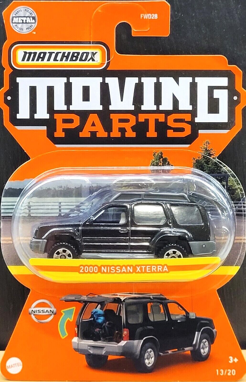 Matchbox 2021 2000 Nissan Xterra Black Moving Parts 13/20 New