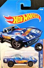 Load image into Gallery viewer, Hot Wheels 2017 &#39;69 Corvette Racer Blue #352 HW Race Team 2/5 Long Card New
