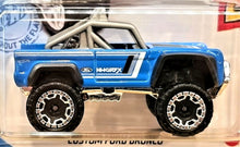 Load image into Gallery viewer, Hot Wheels 2021 Custom Ford Bronco Blue #163 Then &amp; Now 6/10 New Long Card
