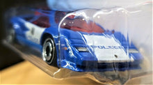 Load image into Gallery viewer, Hot Wheels 2019 Lamborghini Countach Police Car Blue #142 HW Rescue 2/10 New
