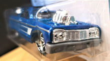 Load image into Gallery viewer, Hot Wheels 2020 &#39;64 Chevy Impala Blue #58 Tooned 9/10 New Long Card
