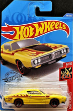 Load image into Gallery viewer, Hot Wheels 2020 &#39;71 Dodge Charger Yellow #188 HW Flames 6/10 new Long Card
