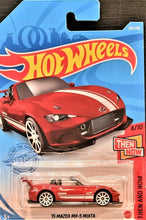 Load image into Gallery viewer, Hot Wheels 2021 &#39;15 Mazda MX-5 Miata Red #129 Then &amp; Now 4/10 New Long Card
