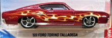 Load image into Gallery viewer, Hot Wheels 2019 &#39;69 Ford Torino Talladega Red #32 HW Flames 4/10 New Long Card
