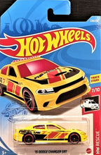 Load image into Gallery viewer, Hot Wheels 2021 &#39;15 Dodge Charger SRT Yellow #228 HW Rescue 7/10 New Long Card
