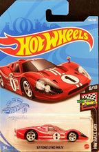 Load image into Gallery viewer, Hot Wheels 2021 &#39;67 Ford GT40 MK.IV Red #106 HW Race Day 8/10 New Long Card
