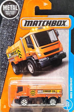 Load image into Gallery viewer, Matchbox 2017 MBX Street Cleaner Orange #16 MBX Adventure City New Long Card
