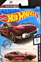 Load image into Gallery viewer, Hot Wheels 2020 Toyota 2000 GT Burgundy #184 Olympic Games Tokyo 2020 8/10 New
