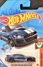 Load image into Gallery viewer, Hot Wheels 2020 Ford Mustang Shelby GT500 Blue #248 Muscle Mania 1/10 New
