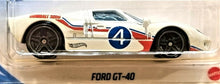 Load image into Gallery viewer, Hot Wheels 2021 Ford GT-40 White #78 Then &amp; Now 1/10 New Long Card
