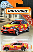 Load image into Gallery viewer, Matchbox 2018 BMW M5 Red #68 MBX Rescue 15/30 New Long Card
