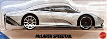 Load image into Gallery viewer, Hot Wheels 2021 McLaren Speedtail Silver #112 Factory Fresh 7/10 New Long Card
