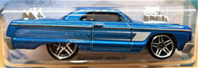 Load image into Gallery viewer, Hot Wheels 2020 &#39;64 Chevy Impala Blue #58 Tooned 9/10 New Long Card
