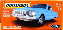 Load image into Gallery viewer, Matchbox 2021 1961 Ford Ranchero Sky Blue MBX Highway #96/100 New Sealed Box
