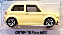 Load image into Gallery viewer, Hot Wheels 2021 Custom &#39;70 Honda N600 Cream Yellow #187 HW J-Imports 7/10 New
