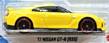 Load image into Gallery viewer, Hot Wheels 2021 &#39;17 Nissan GT-R R35 Yellow #79 Then &amp; Now 2/10 New Long Card
