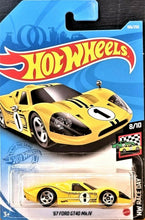 Load image into Gallery viewer, Hot Wheels 2021 &#39;67 Ford GT40 MK.IV Yellow #106 HW Race Day 8/10 New Long Card
