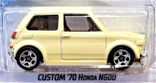 Load image into Gallery viewer, Hot Wheels 2021 Custom &#39;70 Honda N600 Cream Yellow #187 HW J-Imports 7/10 New
