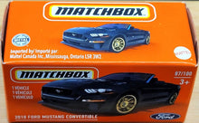 Load image into Gallery viewer, Matchbox 2021 2018 Ford Mustang Convertible Black MBX Highway #87/100 New Sealed
