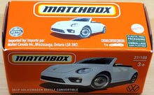 Load image into Gallery viewer, Matchbox 2021 2019 Volkswagen Beetle Convertible White MBX Highway #27/100 New
