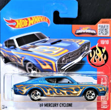 Load image into Gallery viewer, HOT WHEELS 2016 &#39;69 MERCURY CYCLONE BLUE #100 HW FLAMES 10/10 NEW
