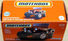 Load image into Gallery viewer, Matchbox 2021 1948 Willys Jeep Red MBX Off-Road #76/100 New Sealed Box
